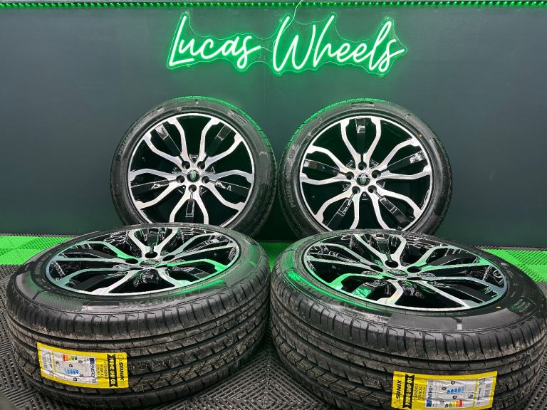 21” Range Rover Sport / Discovery NEW Diamond Cut / Black Alloy Wheels style 5007’s & NEW tyres!