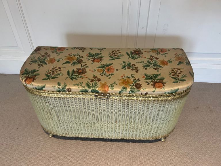 Vintage Lloyd Loom style blanket box