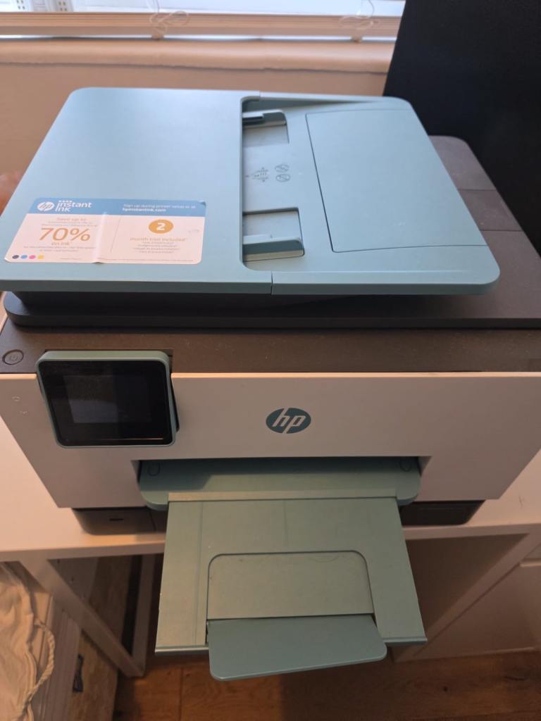 HP Envy Printer - Grey and Light Blue, LIKE NEW