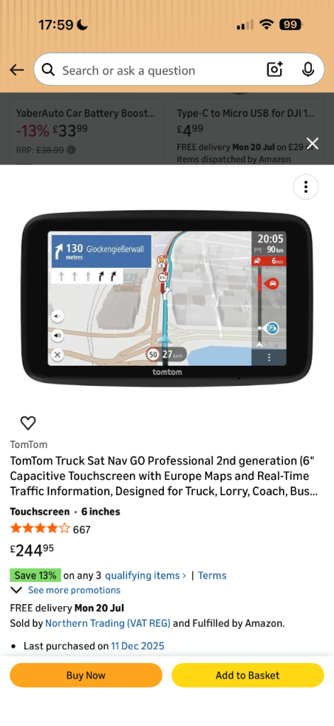 Tom Tom truck sat nav