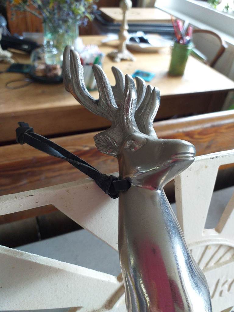 Very Large, Heavy Metal Stag Shoe Horn.. 20"