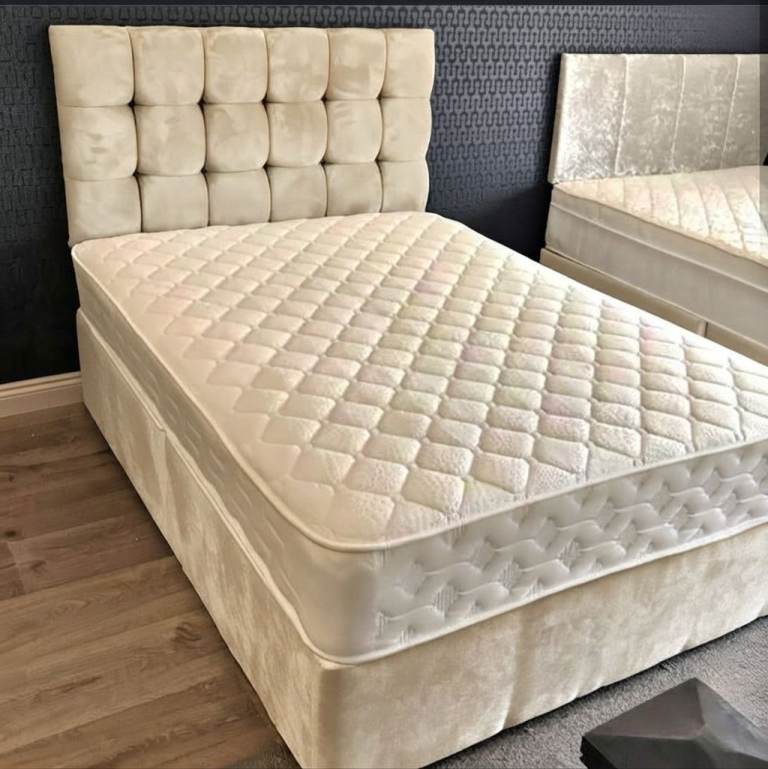 Double divan bed & mattress set, storage drawers if you need them