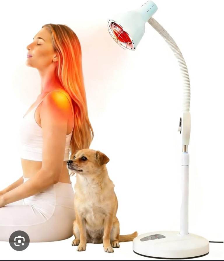 Stand Infrared Therapy Lamp with Dimmable Heating and Flexible Arm, Perfect for Home and Beauty a