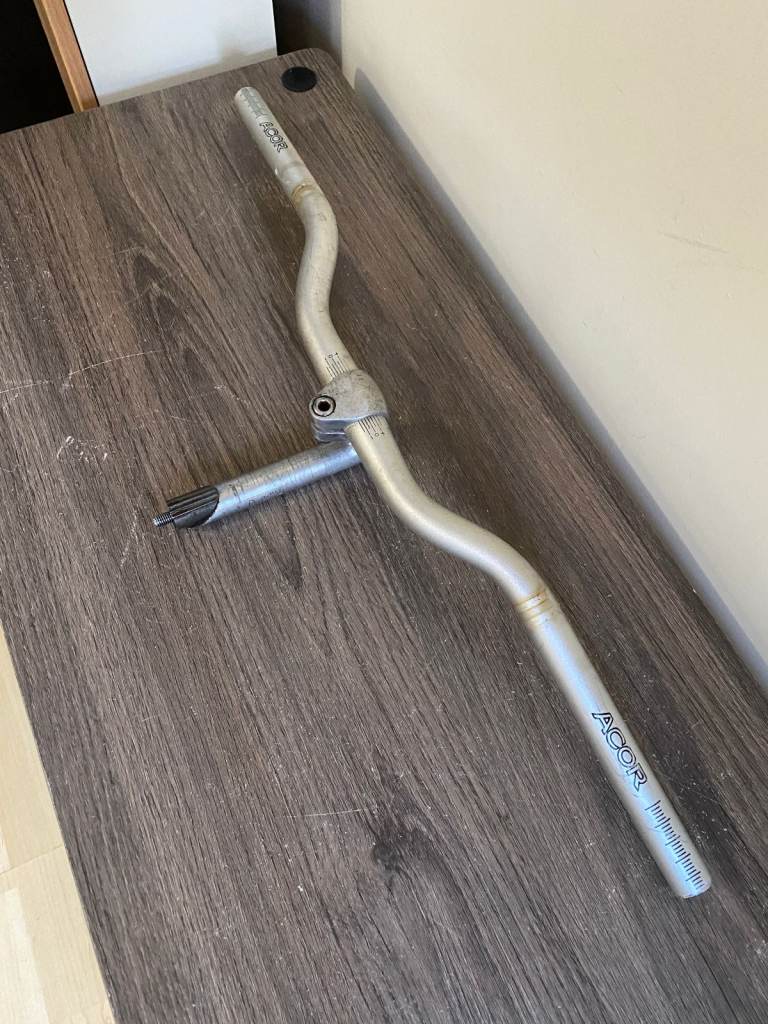 Acor Aluminium Road City Bike Handlebar with Stem Post Silver