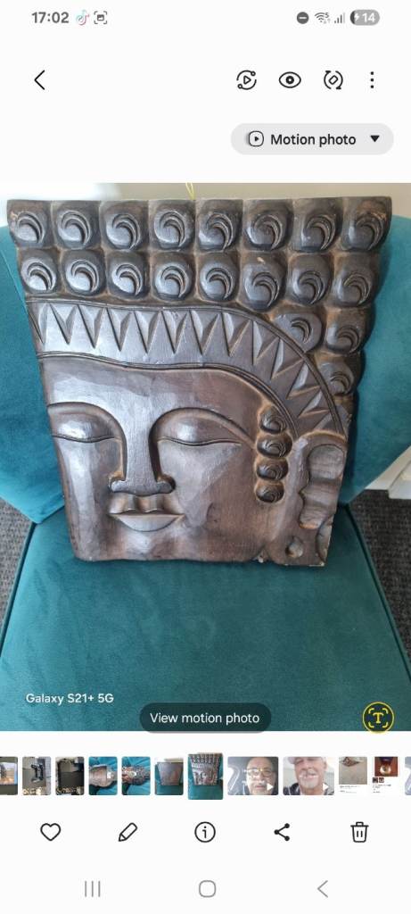 Indonesian oak Buddha wall mounts