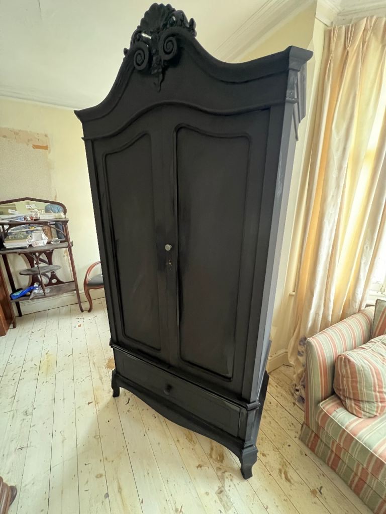 Laura Ashley armoire painted annie sloan Athenian black 