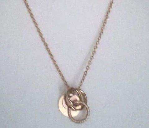 New Gold Toned Necklace with Circles Pendants.POST OR COLLECT!