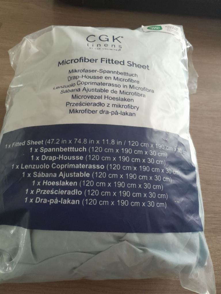 Microfiber Fitted Sheet Blue 120cm x 90cm