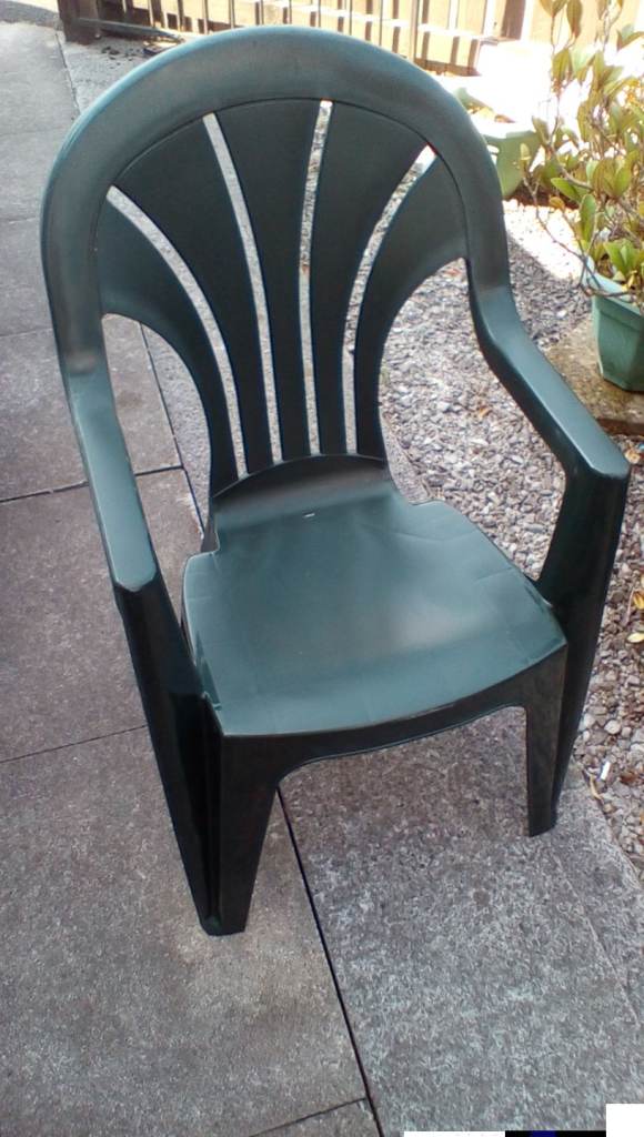 image for Three plastic garden chairs