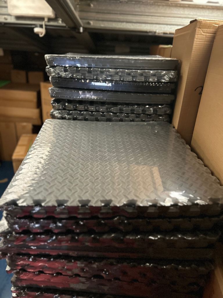 Black and Red interlocking foam mats 