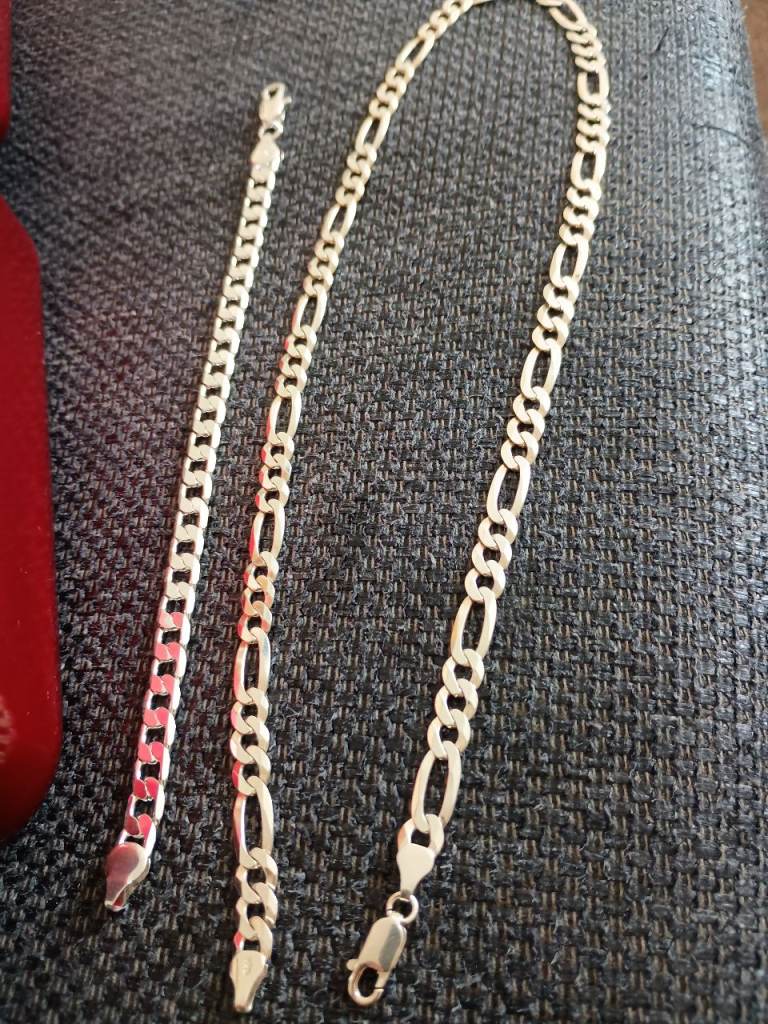£45 silver plated bracelet & chain 