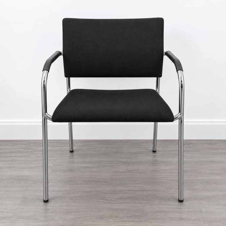 THONET Stackable Conference Chair, Black / Chrome