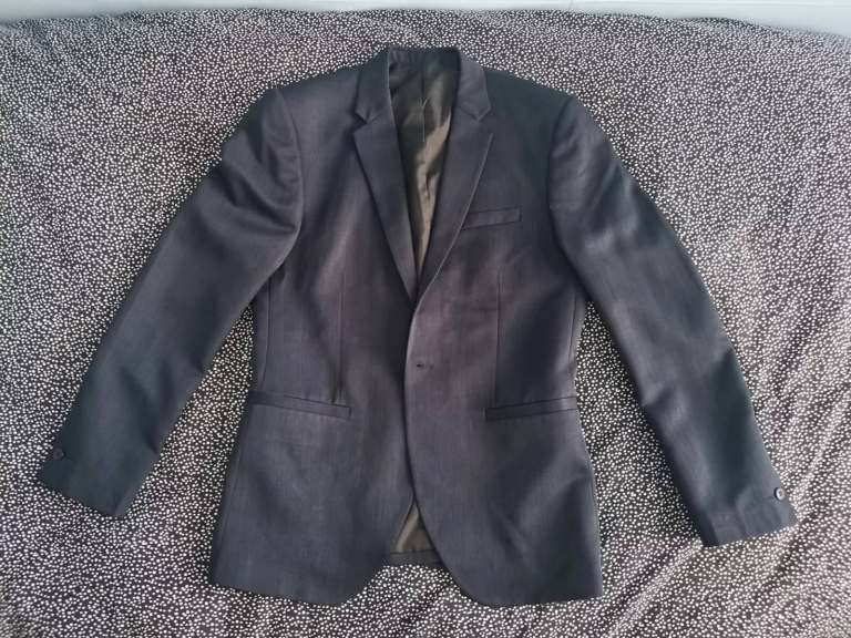 H&M Dark Blue Coloured Mens Suit Jacket (38R)