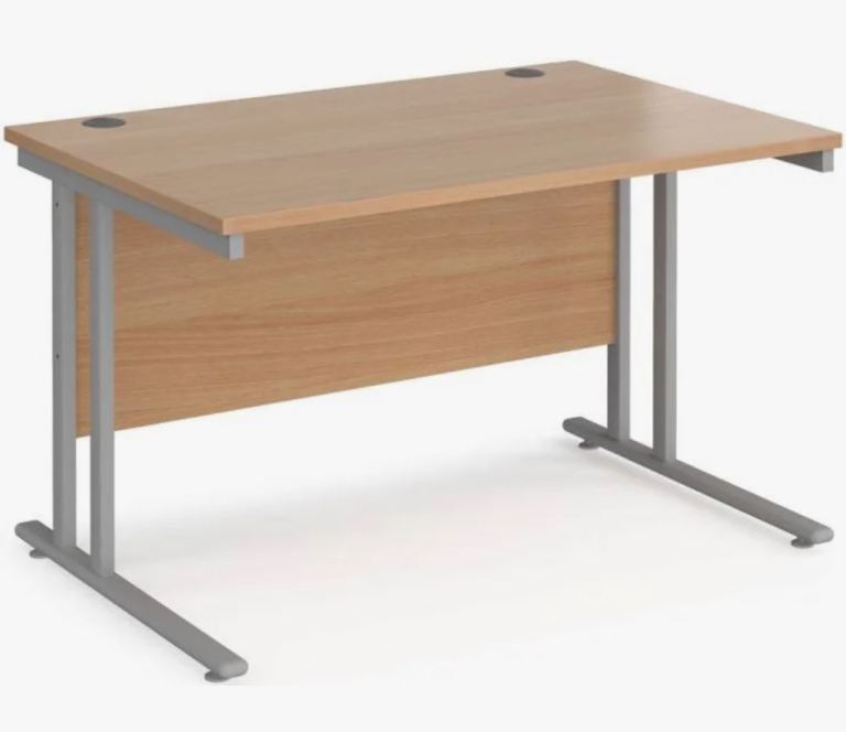 Maestro 25 Silver 800mm Straight Office Desk (CL Leg Frame) – Brand New in Box