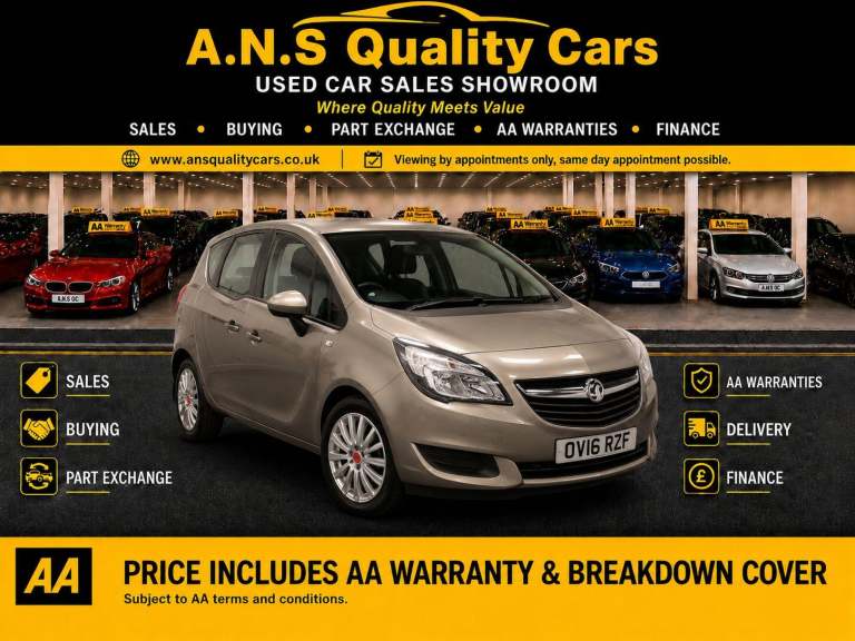 2016 Vauxhall Meriva 1.4i Turbo Exclusiv Auto Euro 6 5dr MPV Petrol Automatic