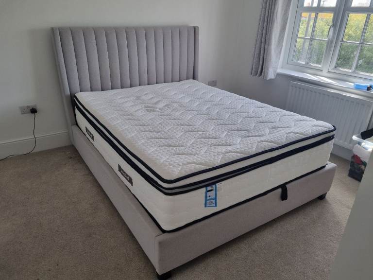 King Size Ottoman Bed + Luxury 10,000 Pocket Sprung Mattress – Storage Bed