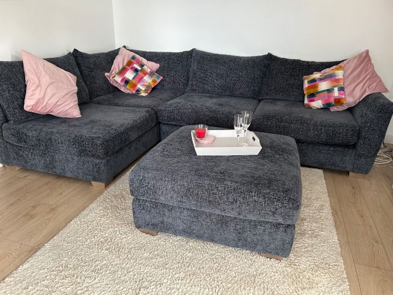 Corner sofa & footstool 