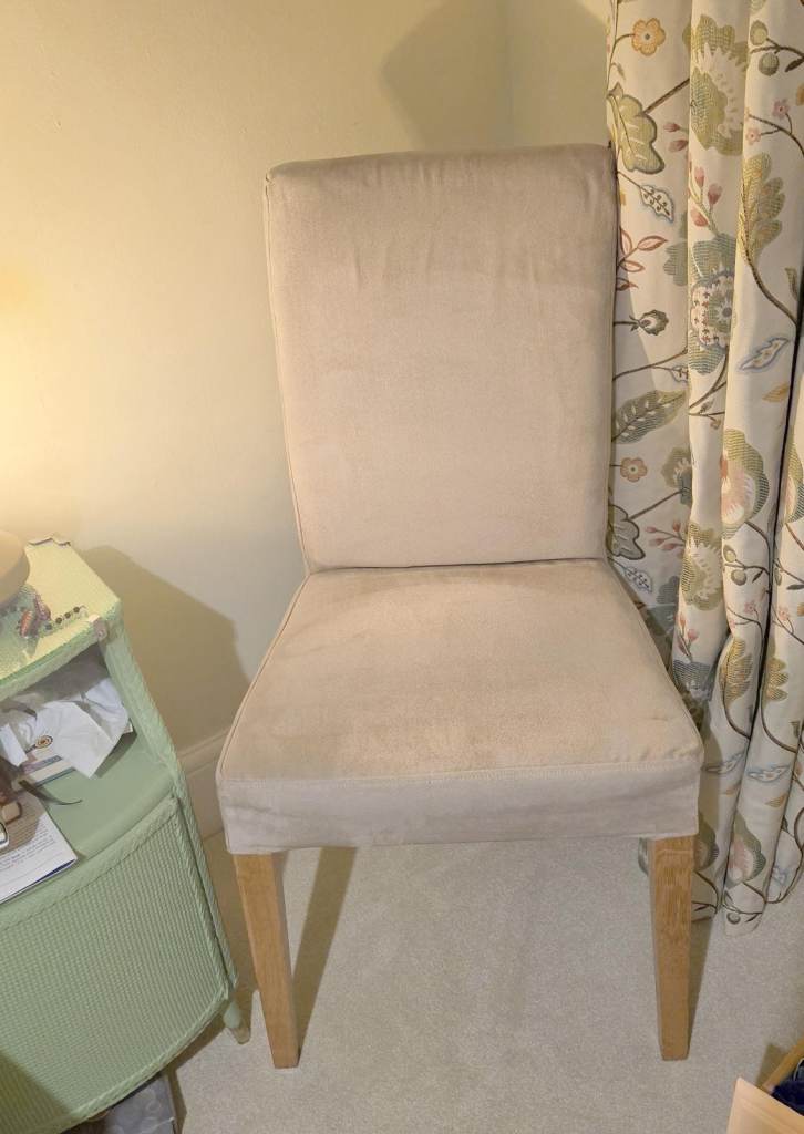 Ikea Dining Chairs x3 - Beige Fabric Cover, Wooden Legs
