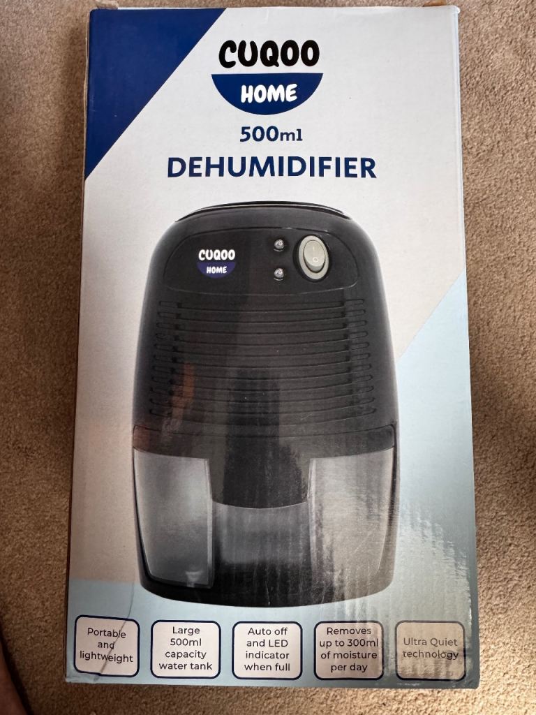 Cuqoo Home 500ml Dehumidifier – Like New, Unused