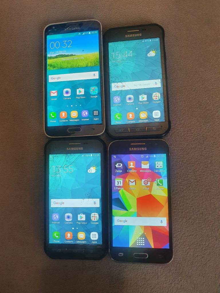 4 unlocked Samsung all cracked digitisers but working order 
