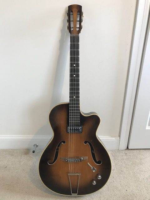 Guitar:Vintage 1950s:Classical Neck and Headstock:Wired for sound:Excellent condition.Sale item