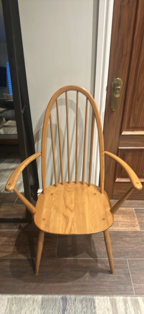 Ercol Solid High backed Quaker Armchair, Elm Seat & Beechwood Frame as new £150
