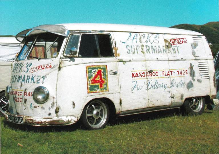 40. A framed magazine original featuring VW/Volkswagen Camper Sign written JACKS SUPERMARKET