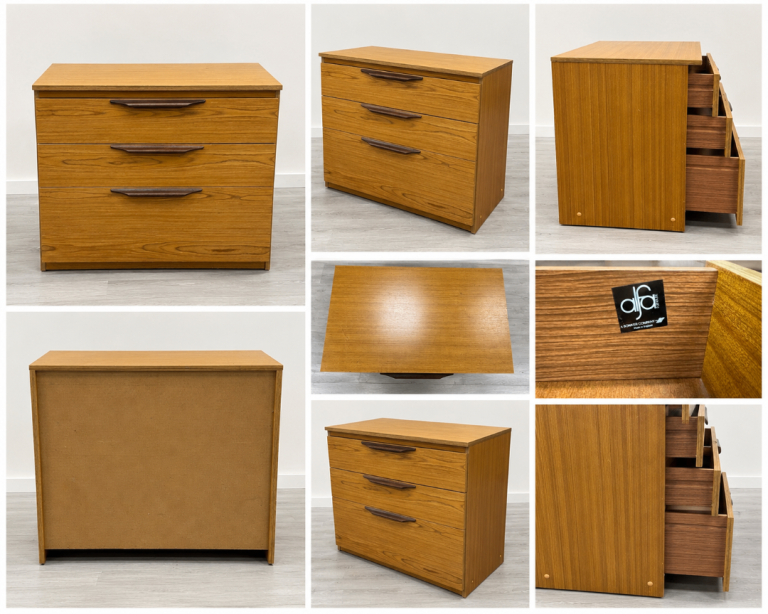 Alf Furniture Mid Century 3 Drawer Chest of Drawers – Made in England