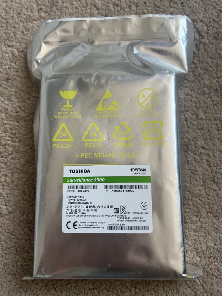 NEW Toshiba S300 Surveillance Hard Drive - Unopened