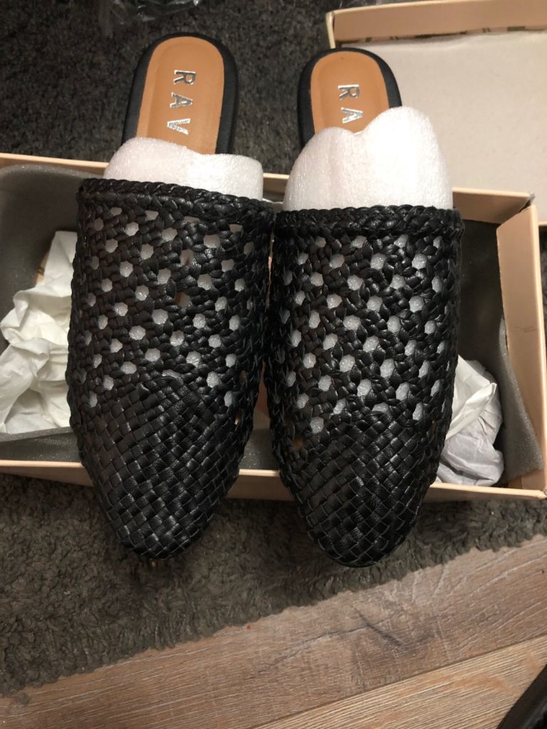 Ravel Womans Black Leather Size 6 Flat Heel Shoe Brand New Wedding Party Christmas Holiday 