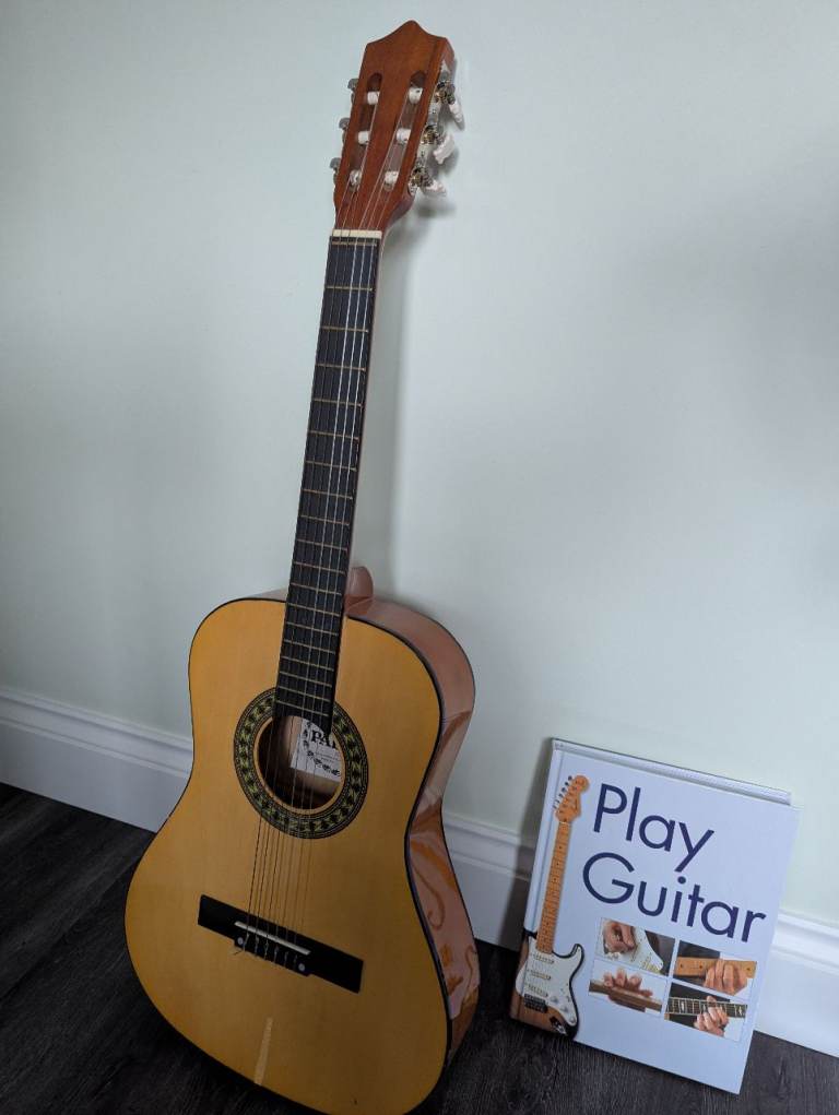Palma PL34 Acoustic Guitar and 'Play Guitar' Hardback Book