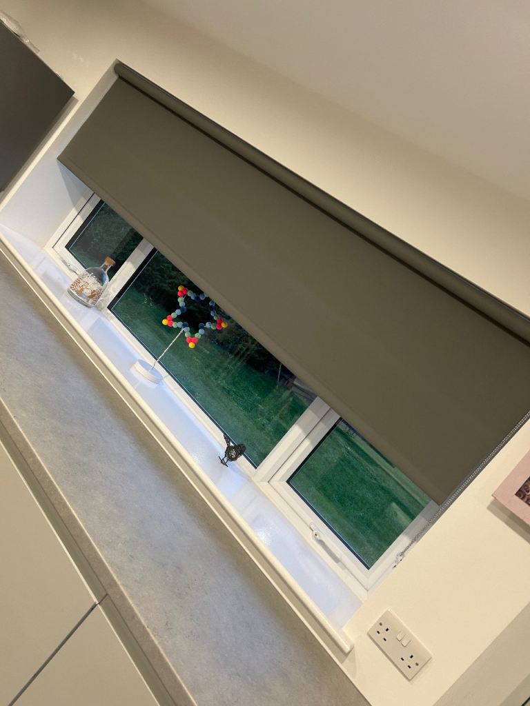 Grey roller blind 