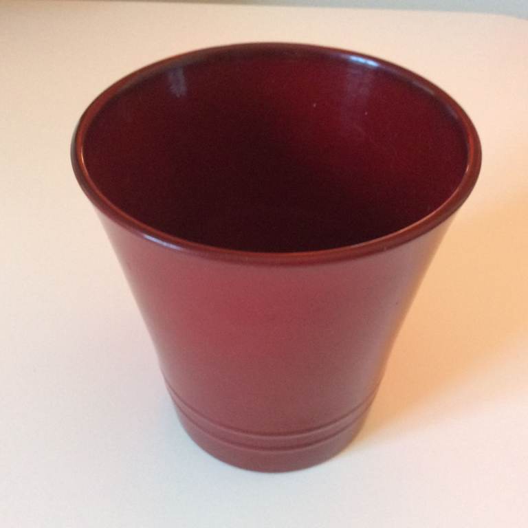 Red ceramic cachepot planter pot - Indoor - 13.5cm/5'' Ø - Orchid/Poinsettia