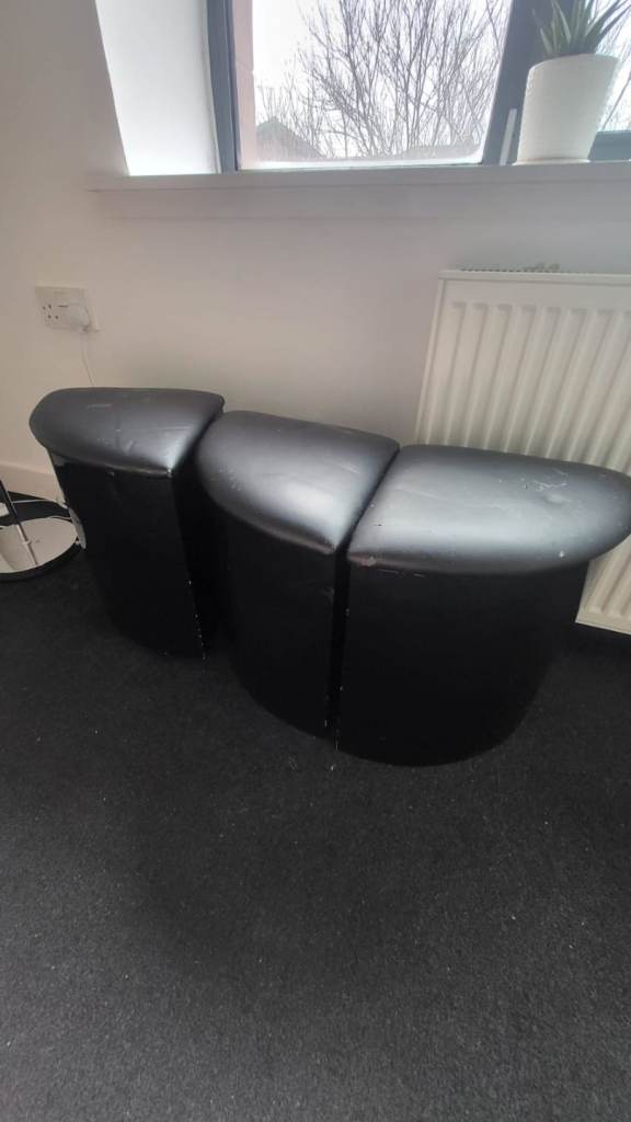 3 small leather chairs in very good condition 