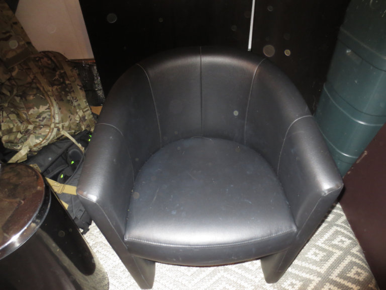 Tub Chair - Black Faux Leather