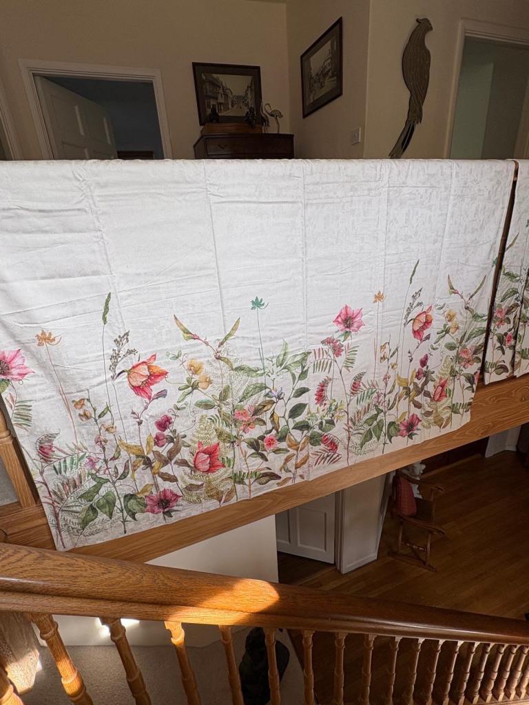 Dorma Rambling Rose Blackout Pencil Pleat Curtains (66 inches x 54 inches). New RRP: £95