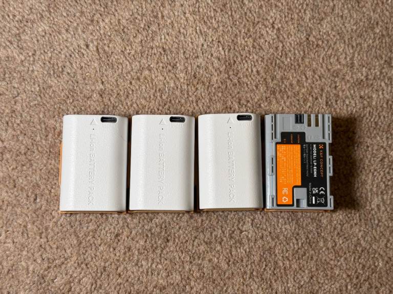 4 x K&F Concept LP-E6NH batteries for Canon R6 mki & ii in great condition