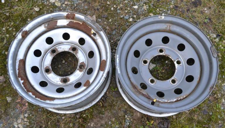 Land Rover Defender and Series bare Steel Wheel Rims.