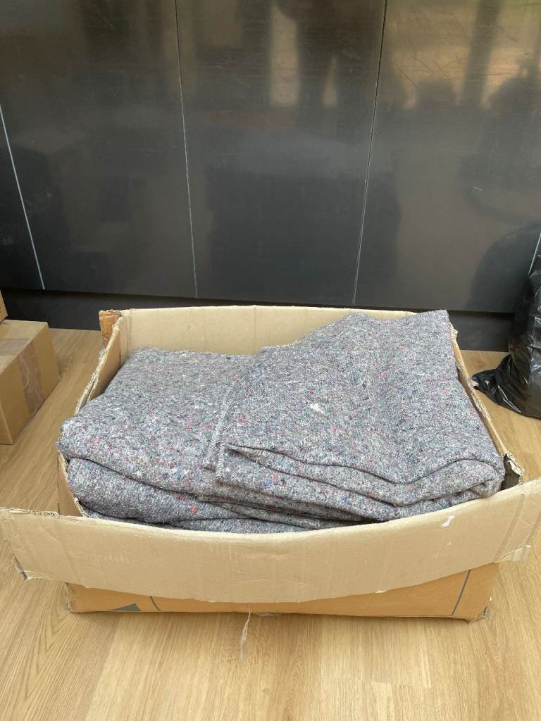 Set of 15-20 Grey Moving Blankets / Furniture Pads – Good Condition