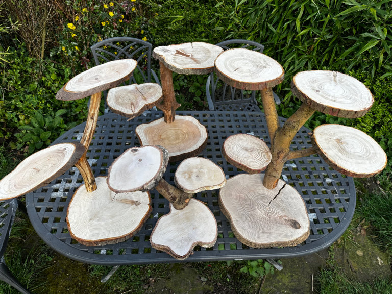 Log cake stand cupcakes plant display rustic wedding decoration 