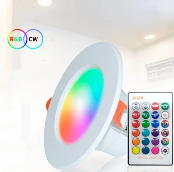 15W RGBW (RGB + Cool White) LED Ceiling Light + Remote Control