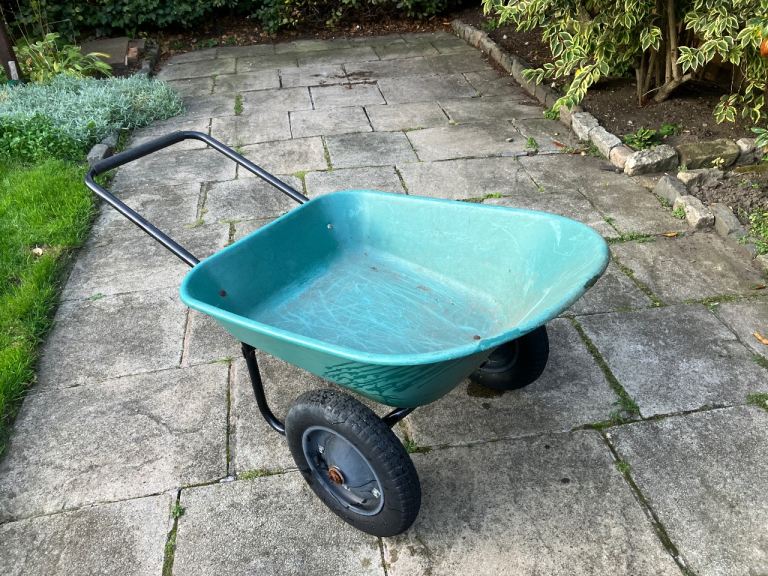 Green Plastic Wheelbarrow – Good Condition