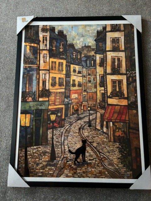 *New* Painting Of Paris With A Cat In The Style Of Gustav Klimt Art Print