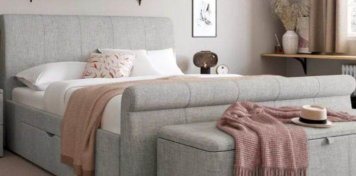 King size upholstered bed frame