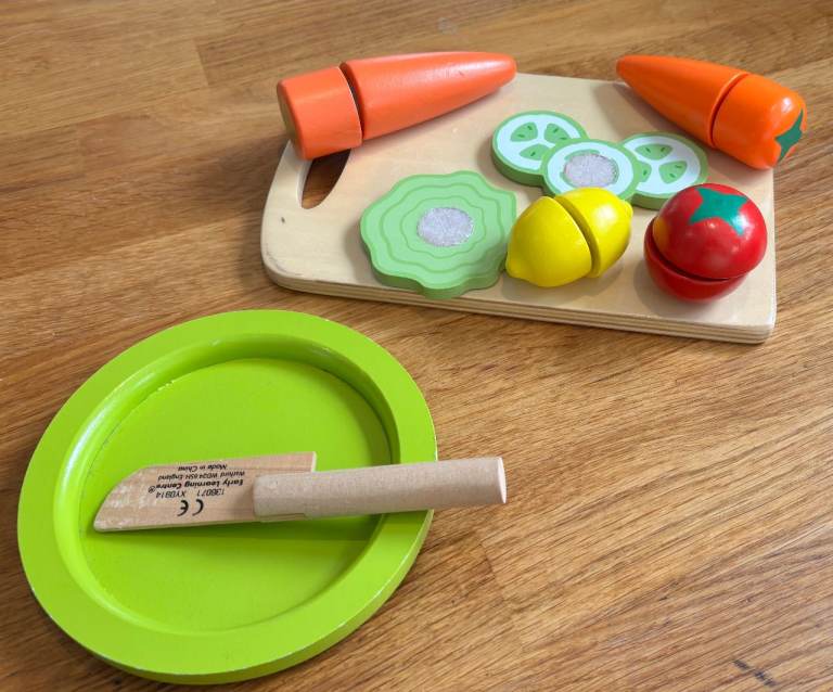 ELC Wooden Play Food, Plate, Board & Knife