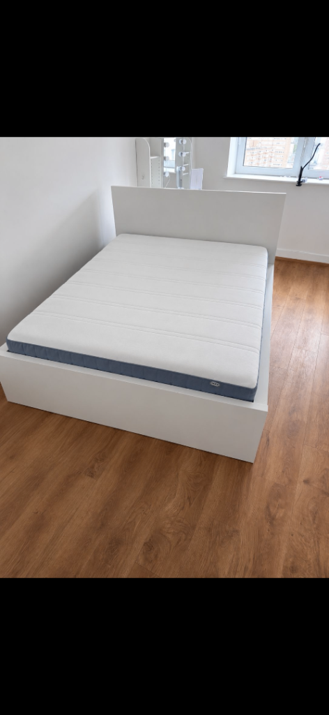 IKEA Standard Double Bed Frame with Storage Unit and Matress Included
