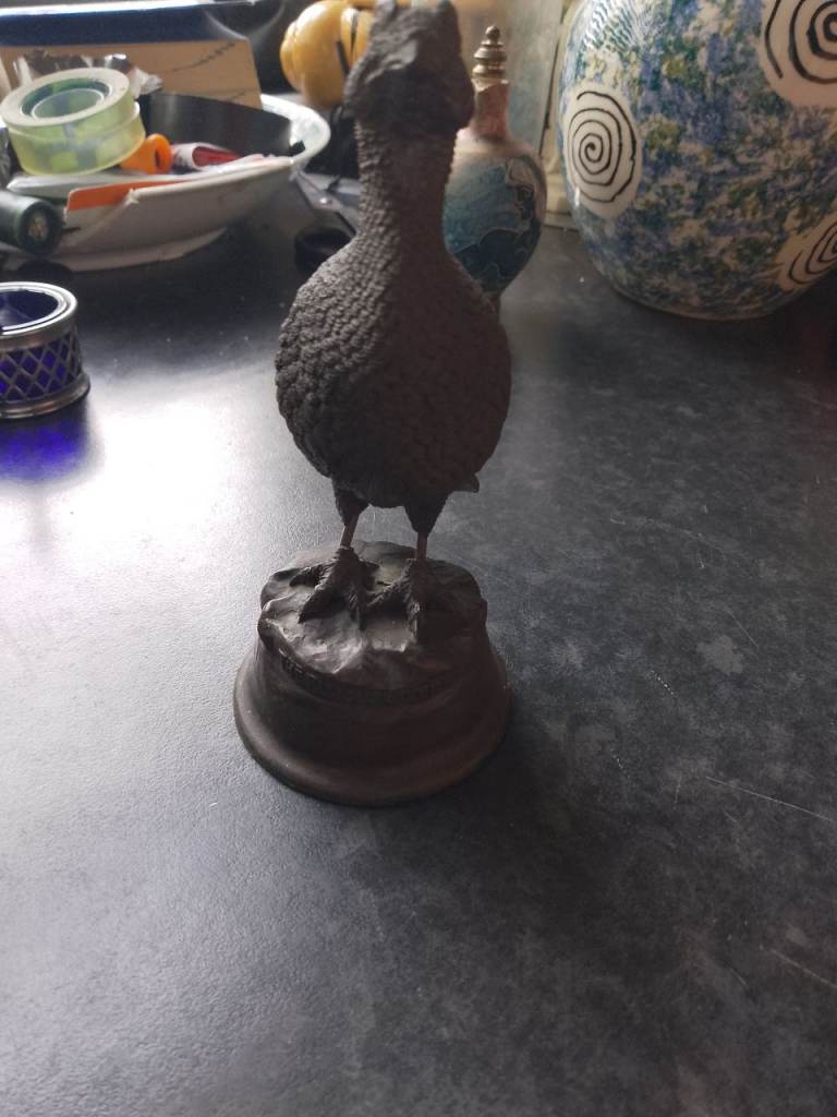 Vintage Bird Figurine – Brown, Good Condition