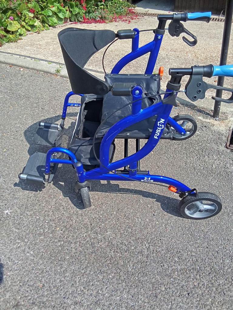 Fusion Mobility Aid Rollator - Blue, hardly used.