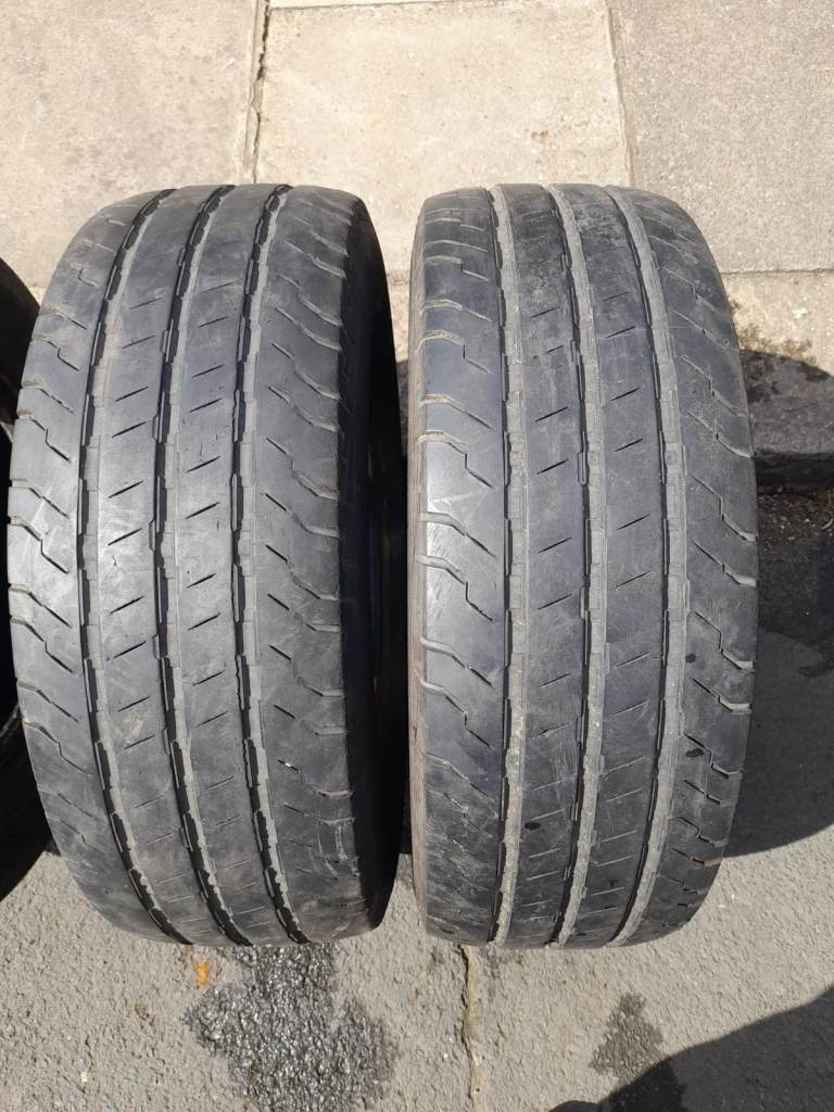Pair of Continental 235 65 16C Tyres 5mm Tread in West London area