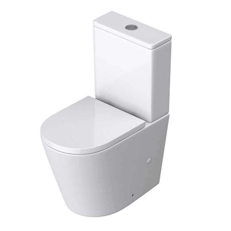 New modern close coupled toilet rimless